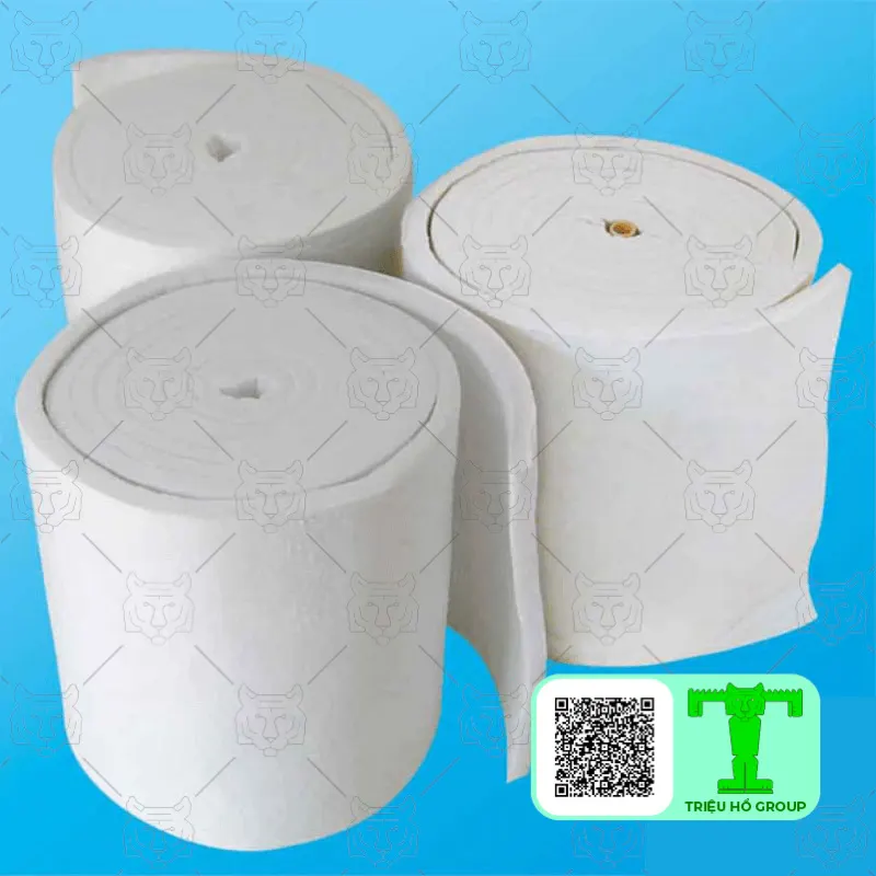 Cuộn bông gốm Ceramic chịu nhiệt màu trắng