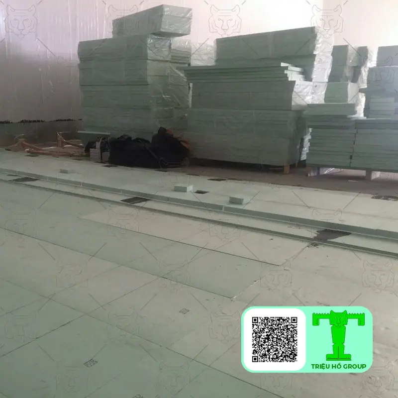 Tấm XPS tập kết tại công trình
